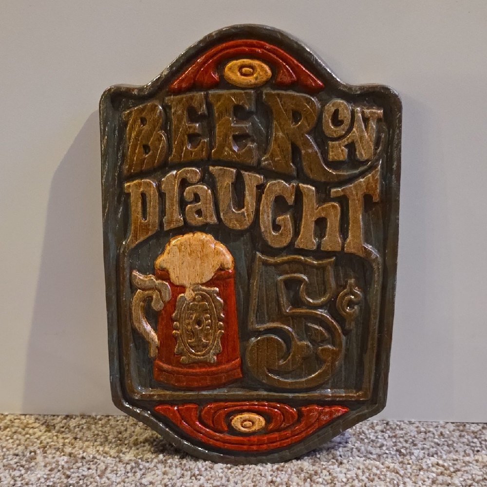 Vintage Beer on Draught Wall Plaque